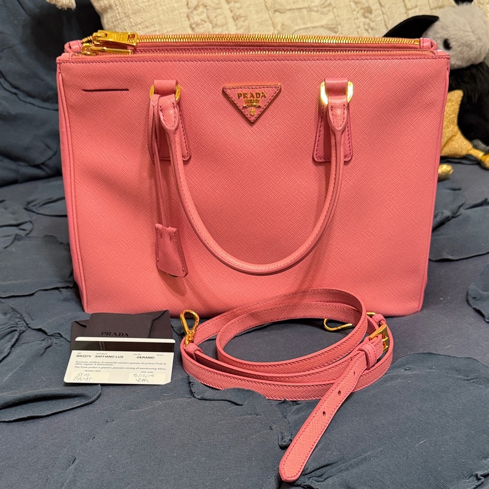 Prada Pink Saffiano Lux Leather Satchel